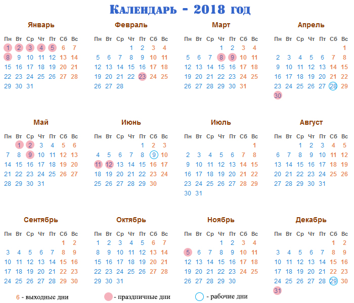 Как отдыхаем в 2018 году – календарь праздников и рабочих дней | Курские  новости